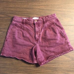 Vintage Style High Rise Midi Shorts